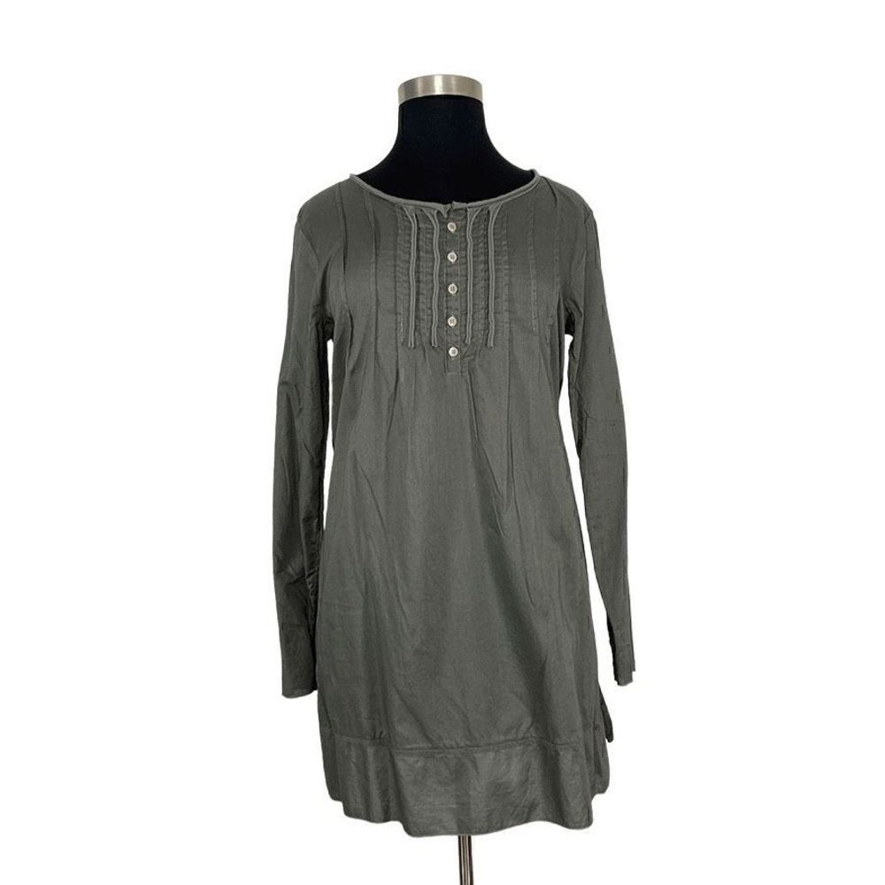 Earth XL Taupe Gray Shirt Dress Minimalist Art To Wear Lagenlook Organic Shift